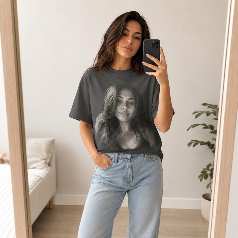 Comfort Colors® Custom Photo Shirt, Personalized Picture Tee, Your Photo Shirt, Upload Image, Vintage Photo Gift, Boyfriend Girlfriend Gift image 4