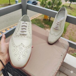 mens ivory dress shoes wedding Mens Formal Wedding & Prom Double Runner Shiny Patent Dress Shoe in Ivory, 12W / Ivory