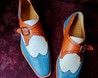 Handmade Single Buckle Monkstrap Shoes – Classic Men’s Leather Dress Shoes