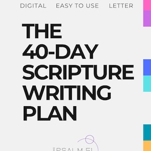 40 Day Scripture Writing Plan Printable, Bible Study Tracker, Daily Verse Writing Journal Addon, Christian Devotional Digital Download