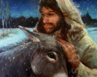 Christmas Donkey with Jesus