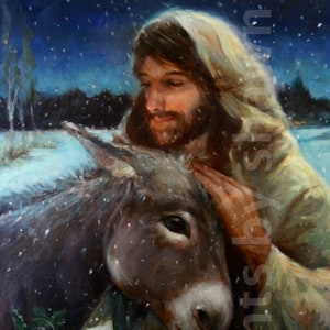 Christmas Donkey with Jesus
