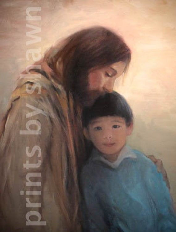 Jesus with Asian Boy Etsy