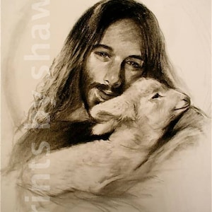 Jesus with Lamb and Halo