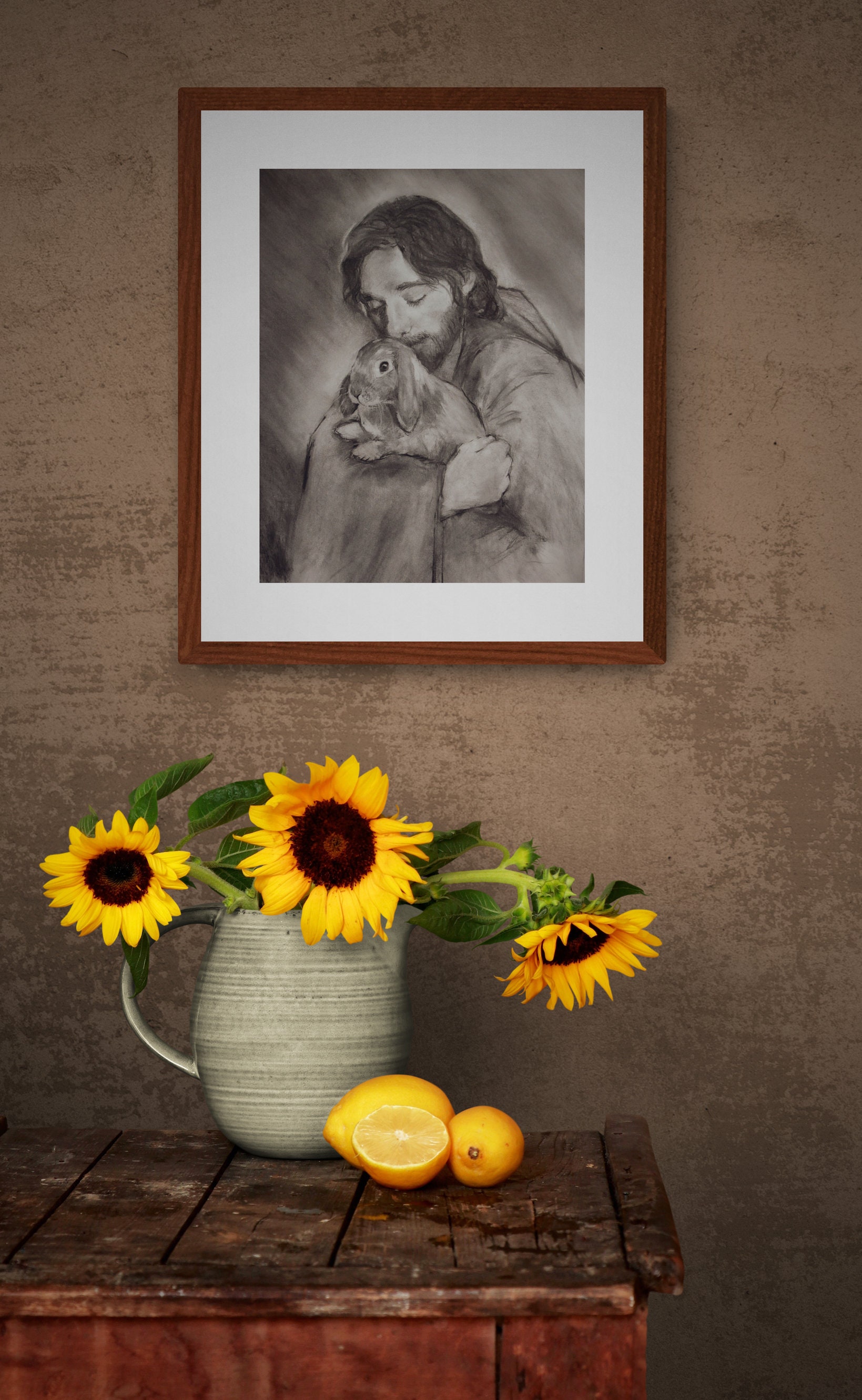 Holy Rabbit Art Rabbit Art Print With St Francis, Bunny Art Print, Art Print of Bunny ...