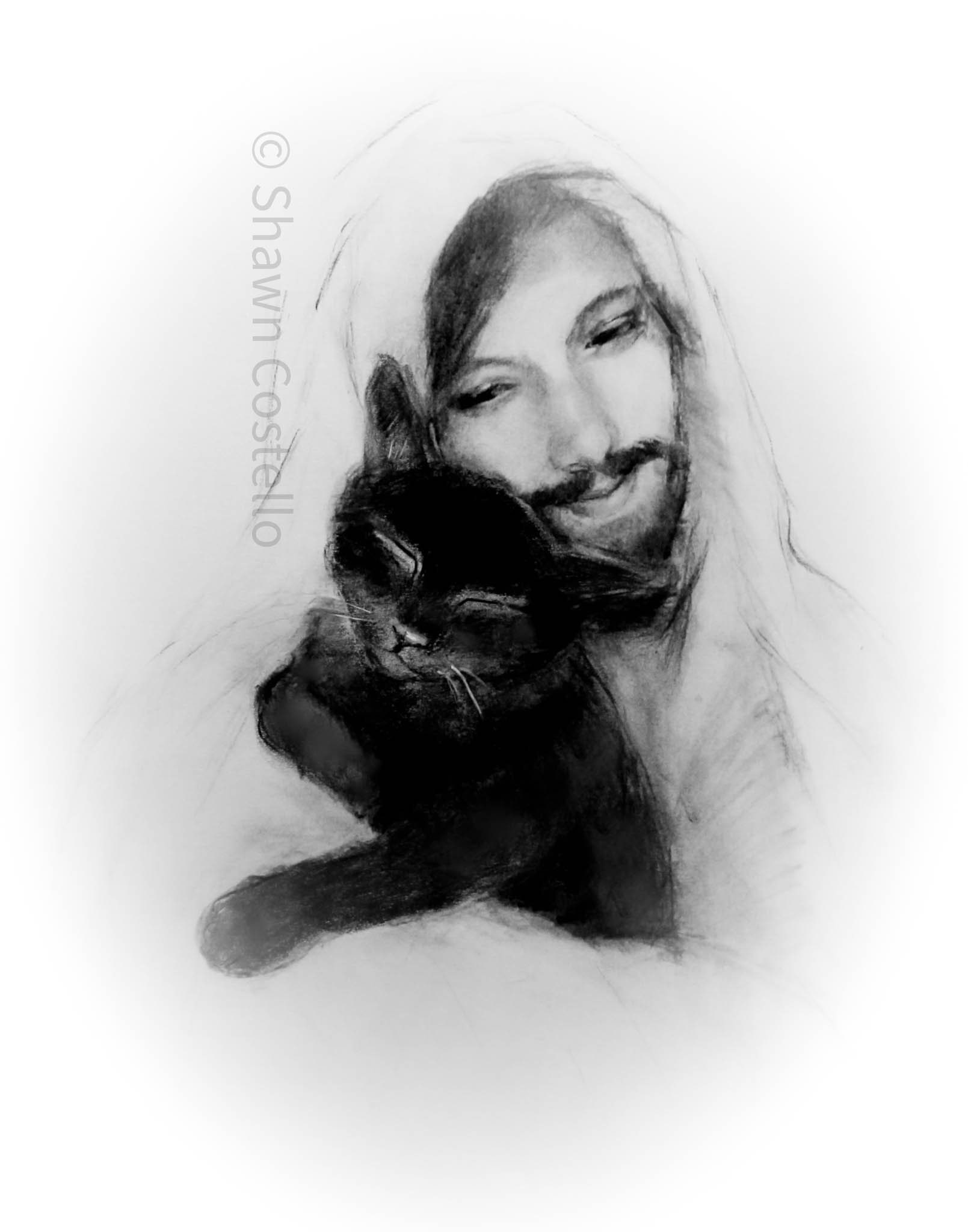 Black Cat with Jesus