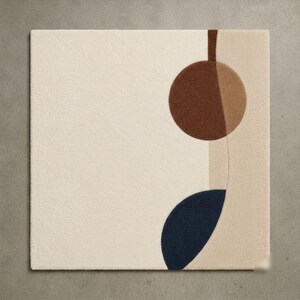 Modern Abstract Hand-Tufted Rug | Minimalist Geometric Wool Area Rug | Neutral Earth Tone Statement Piece | Contemporary Home Decor