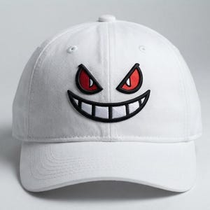 Spitfire Face 3D Puff Hat Embroidery Design, Evil Smile Snapback Logo (Digital Download)