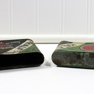 Antique Green and Gold Lucky Strike Half & Half Cut Plug Collapsing Tobacco Tin, It's the Tobacco That Counts image 9
