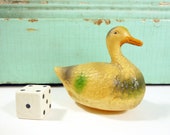 Small Vintage Celluloid Green and Gray Duck