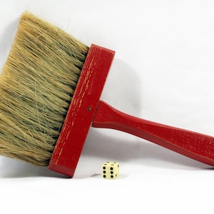 Vintage Red Wooden Handled Wallpaper Brush, Wide Vintage Brush