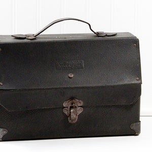 Vintage Gilman Vacuum Lunch Kit, Leatherette and Metal Factory Lunchbox