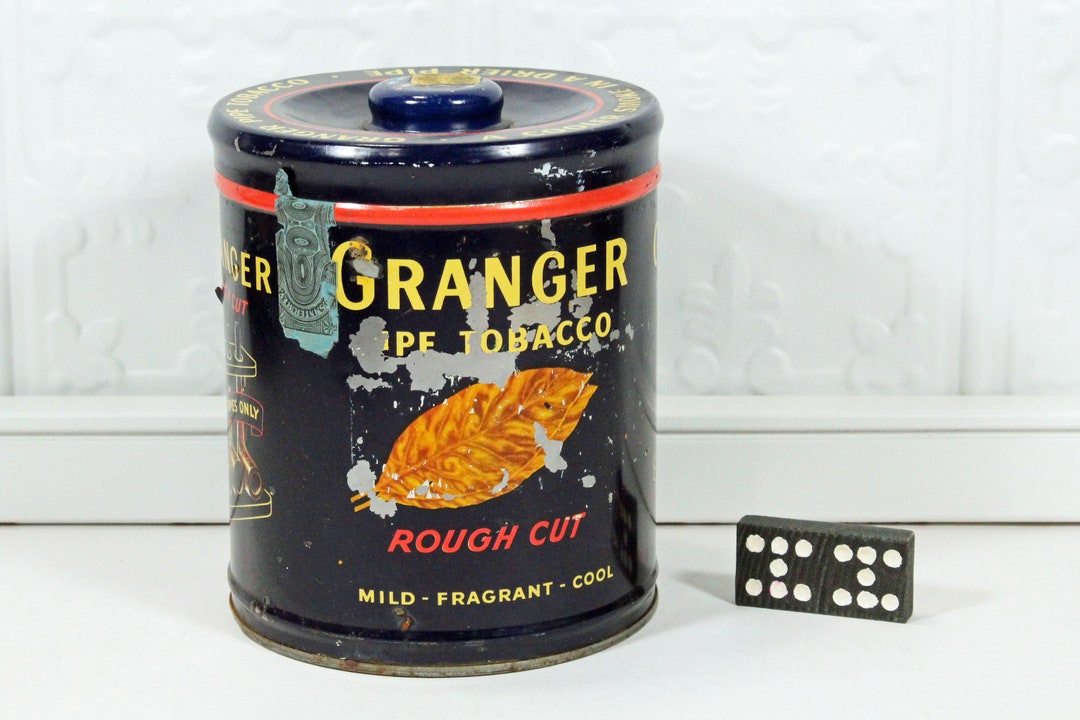 granger tobacco tin Rough Cut Antique Advertising Metal Cannister  Power Of One Designs GRANGER PIPE TOBACCO TIN Holiday