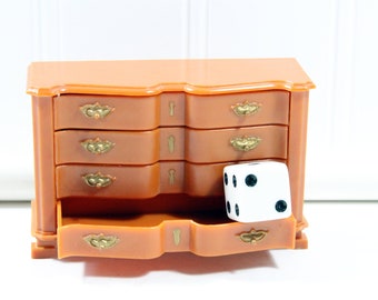 Vintage Marx Toys Little Hostess Dollhouse Dresser with Removable Drawers, Made in Hong Kong