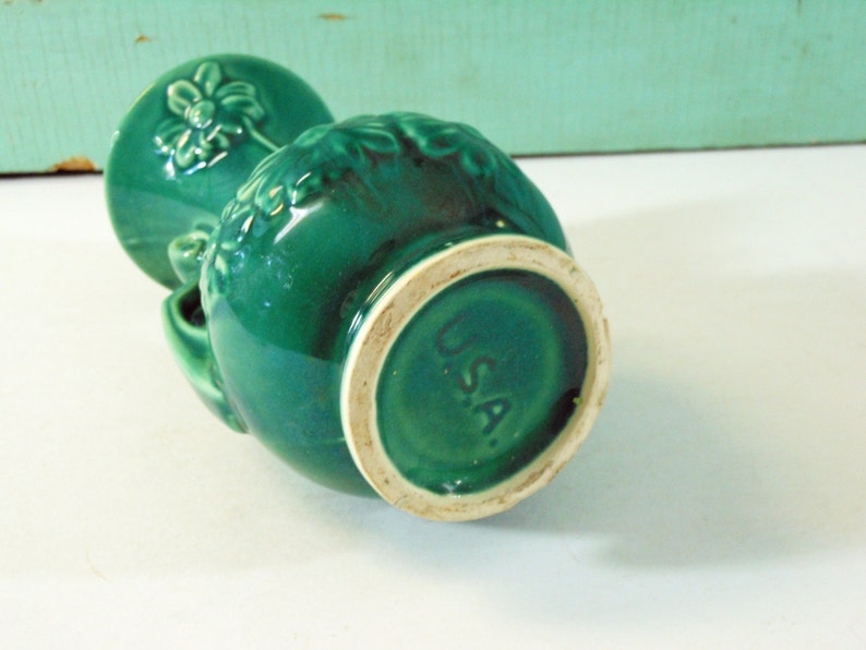 Vintage Green Pottery Daisy Vase Made in USA Etsy