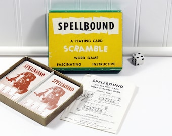 1954 Spellbound Scramble, A Playing Card Word Game, Golden Rule Educational Products