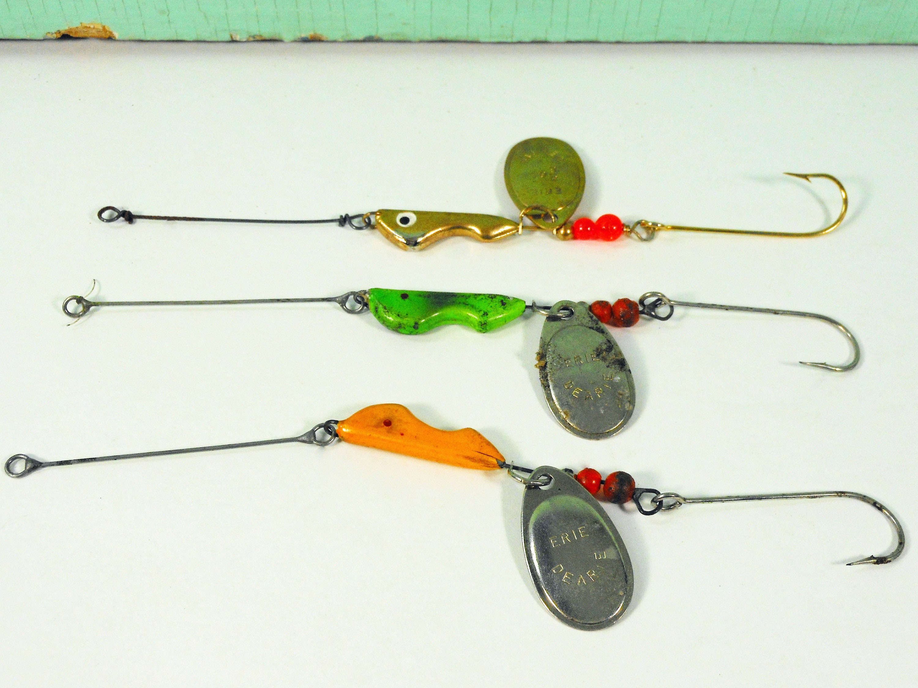 3 Vintage Erie Dearie Spinner Walleye Fishing Lures -  Norway