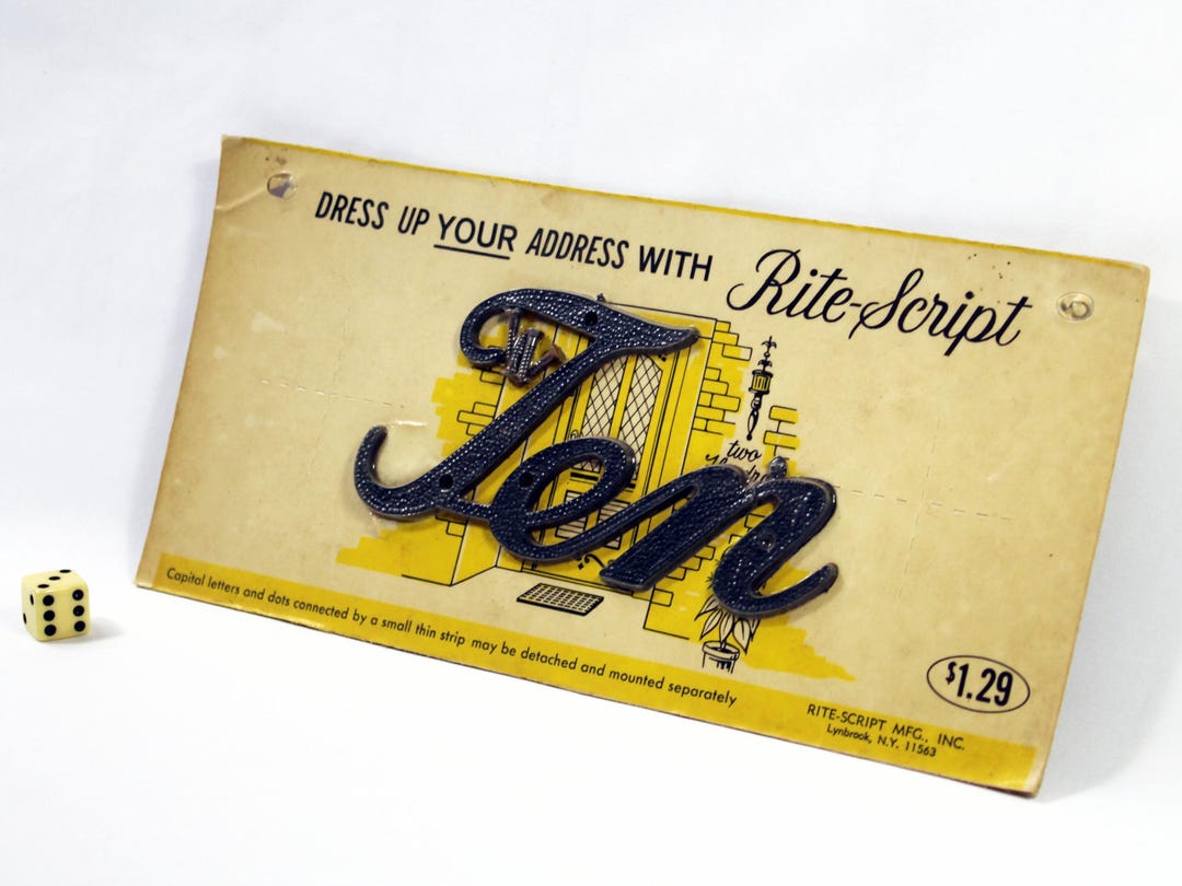 Script Address Numbers Ten Vintage Script TEN, House Address Number 10 - Etsy