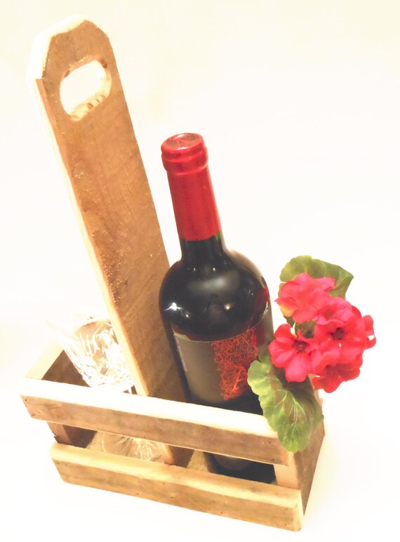 Items similar to Wine Gift Tote or Caddy from Reclaimed Wood on Etsy