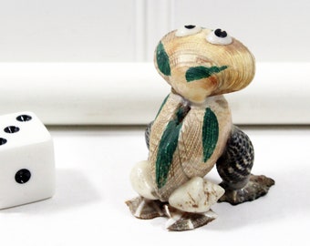 Vintage Seashell Frog Figurine, Made in Japan