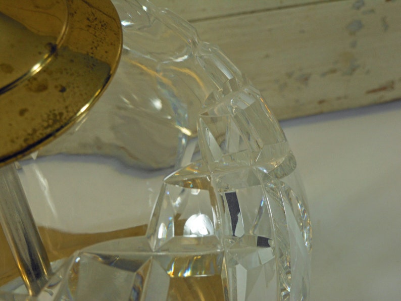 Vintage Waterford Lismore Brass and Crystal Globe Lamp Etsy