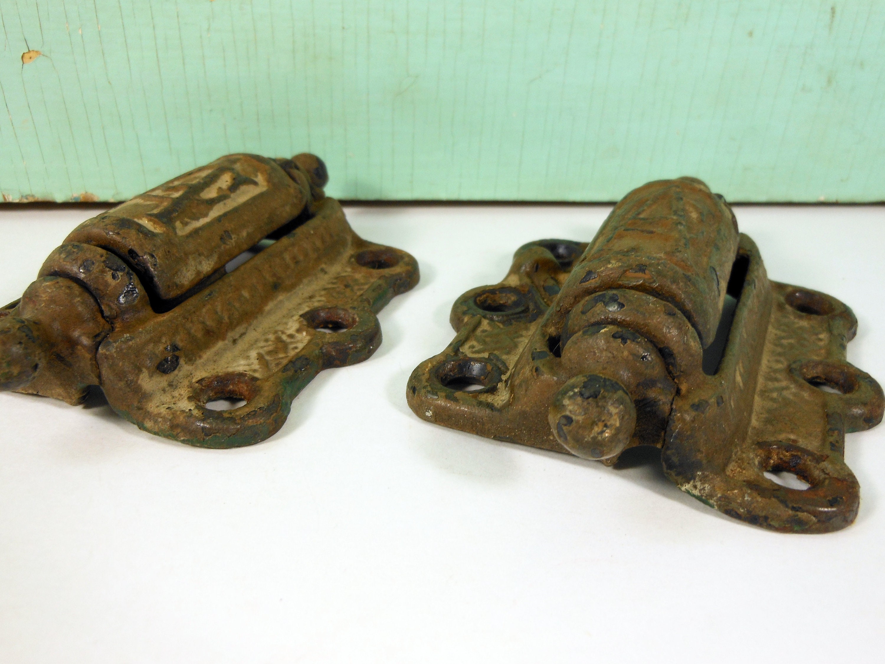 Two Antique Victorian Cast Iron SpringLoaded Screen Door Etsy