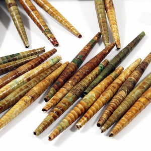25 Antique Handmade Rolled & Varnished Wallpaper Beads