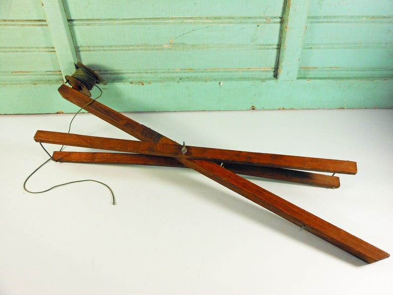 Vintage Ice Fishing Tip up With Neverfail Reel Wooden Etsy