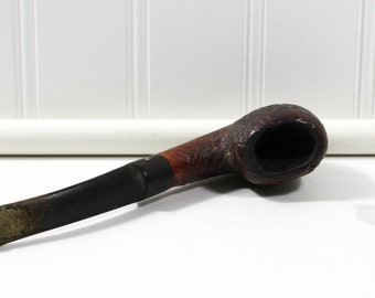 Vintage Rough Root Rusticated Algerian Briar Estate Tobacco Pipe with Oval Bowl, Made in France