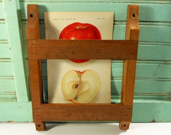 Small Vintage Wooden Hymnal Holder, Missal Rack for Back of Church Pew or Chair