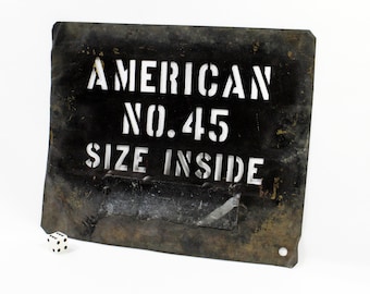 Vintage Industrial Brass Stencil, American Standard Grave Vault Factory Stencil