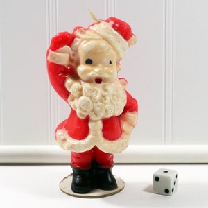 Vintage Gurley Waving Santa Claus Novelty Christmas Candle, Unburned