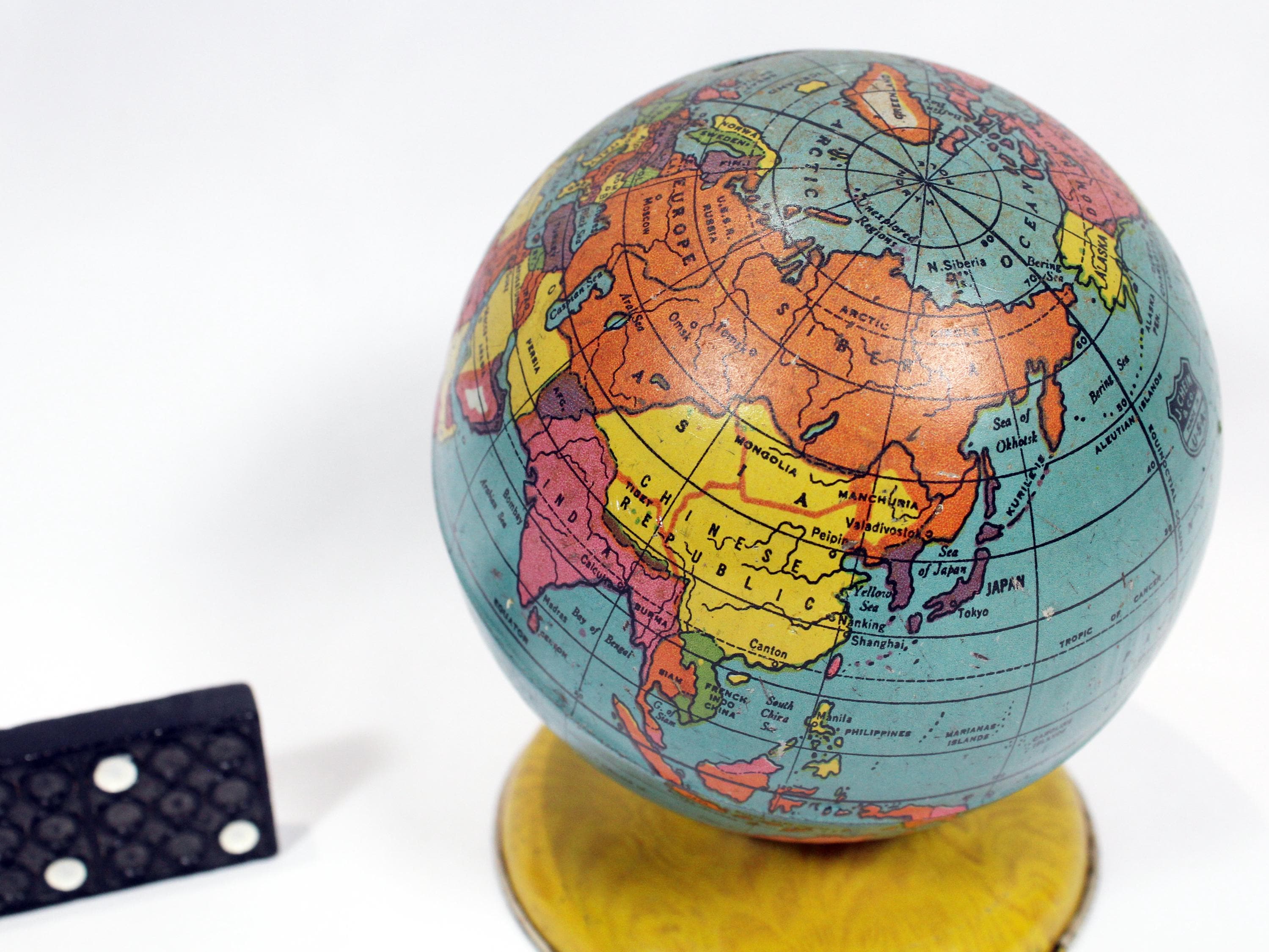 Vintage Metal Globe Coin Bank - Etsy