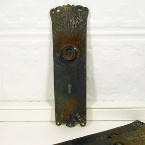 Antique Decorative Bronze Gothic Door Backplate from Ohio Church