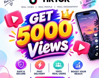 Ottieni 5.000 visualizzazioni su TikTok per post, video e contenuti.