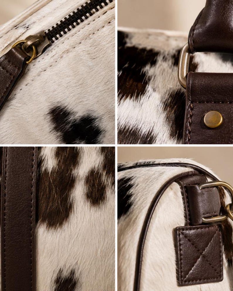 Luxury cowhide duffle bag, hair on hide travel bag, full grain leather weekender, overnight bag men, overnight bag women, luxury travel bag, cowhide weekender bag, carry on duffle, western travel bag, premium leather duffle, handcrafted travel bag, genuine cowhide luggage, luxury weekend bag