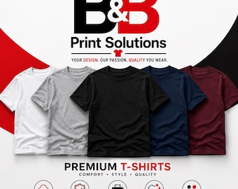 Custom Photo Logo Text T-Shirt – DTF Print 100% Cotton Unisex Tee