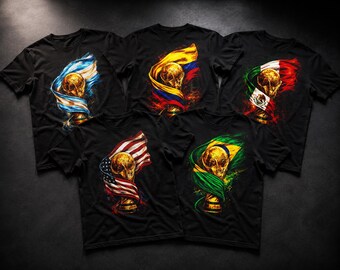 World Cup 2026 Trophy T-Shirt – National Flag Soccer Fan Tee