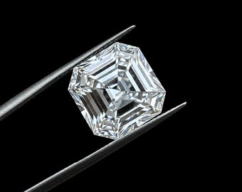 Royal Asscher Cut Lab Grown Diamond 3  ct, VVS D-E Color IGI Certified Loose Diamond, Step Square Diamond for Ring
