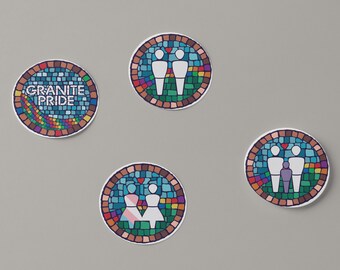 2.5" Mosaic Pride Stickers - 16 Pack