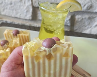 2 bars of handmade cold process limoncello lemon lemonade soap
