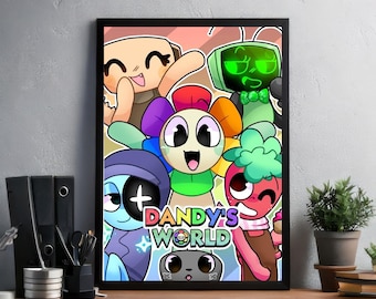 Dandy's World Robloxポスター｜かわいいホラーゲームの壁掛けアート｜ひねくれたキャラクタープリント｜子供部屋の装飾｜Robloxファンへのギフトポスター