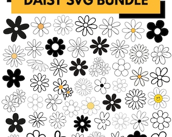 Daisy SVG Bundle: Floral  Clipart,svg files for cricut(Digital Download)