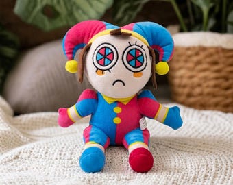 My Handmade Digital Circus Plush - Pomni Inspired Jester Stuffed Animal - TADC Fan Gift - Kawaii Plush Toy