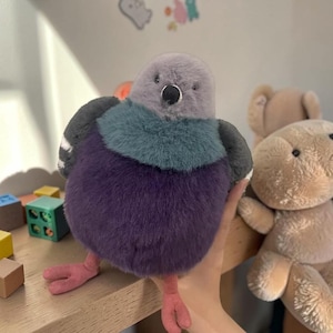 Fat Pigeon Plush Toy Fluffy Bird Stuffed Animal Cute Pigeon Pillow Soft Kawaii Plush Gift for Kids Bird Lovers