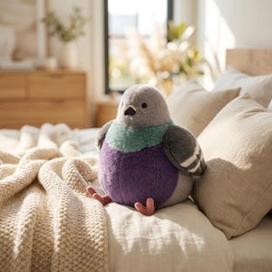 Peluche de paloma gorda, petirrojo, juguete para niños, divertido y relajante compañero de mascota, regalo de cumpleaños, juguete de peluche, lindo pájaro de peluche, animal de peluche kawaii, regalo de vida silvestre