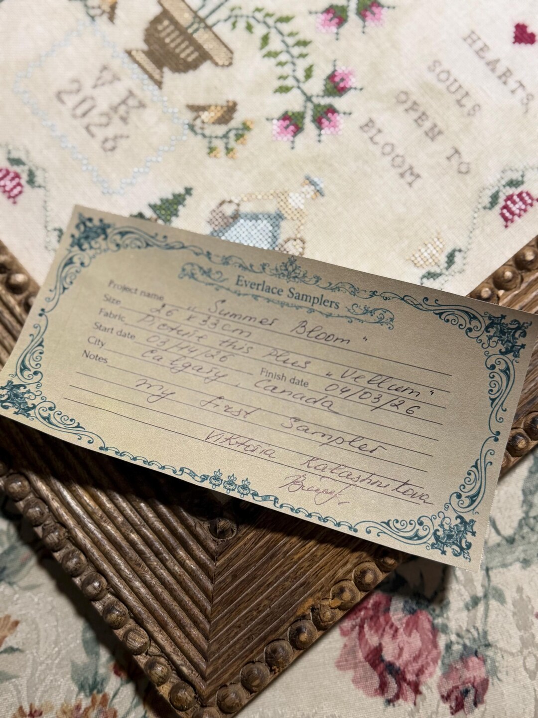 Vintage Sampler Project Card PDF - Etsy