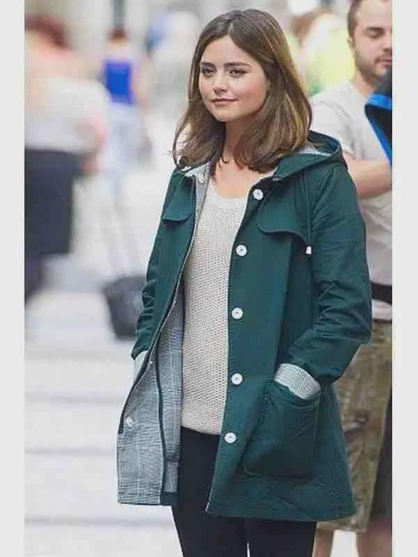 clara oswald green dress Handmade Cotton Jacket, Doctor Who Inspired Cosplay Coat badge--new arrivals