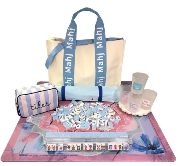 Blue Heron Complete Mahjong Collection | Gift Set | Custom All-In-One American Mahjong Bundle
