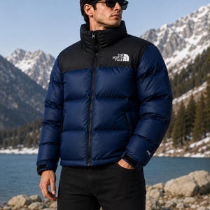 The North Face 1996 Retro Nuptse Puffer Jacka | Marinblå Svart Färgblock